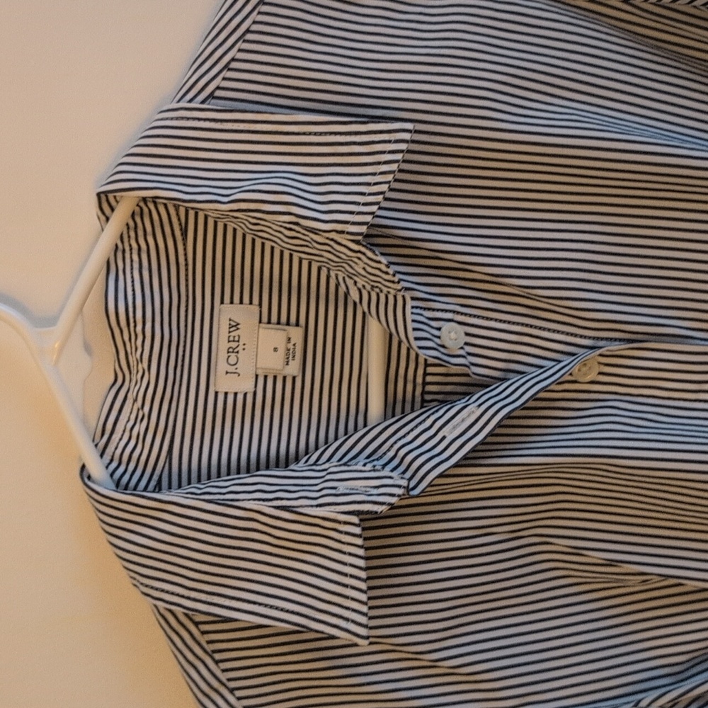 J. Crew Factory Blue and White Striped Dress - Picture 5 of 5